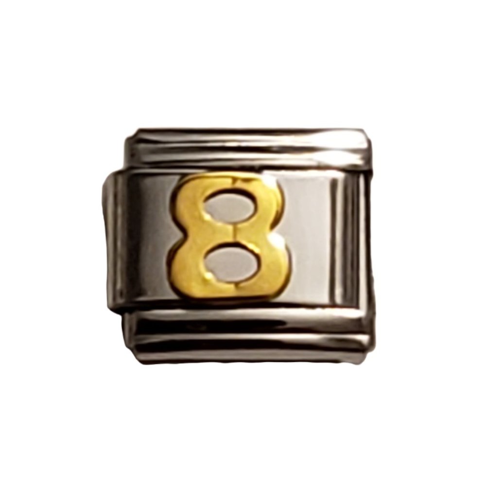 Italian Charm Bracelet Alphabet Letter Link - NUMBER "8"